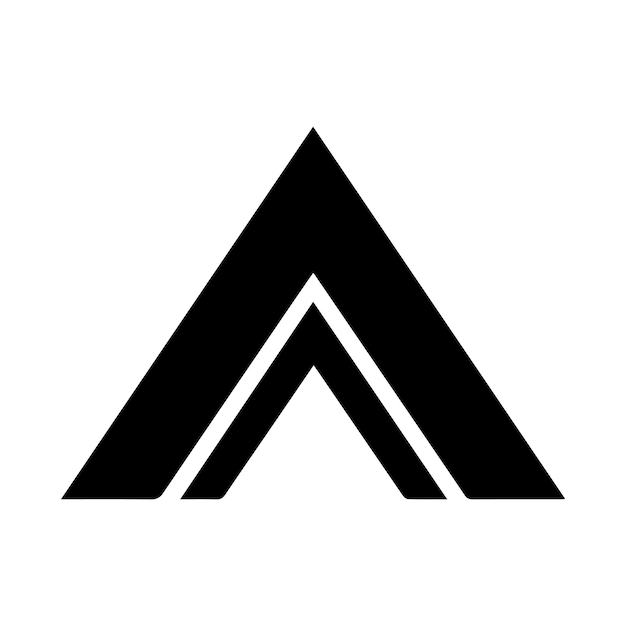 Silueta en negrita Logotipo corporativo Líneas fuertes Diseño geométrico en fondo blanco Ilustración vectorial