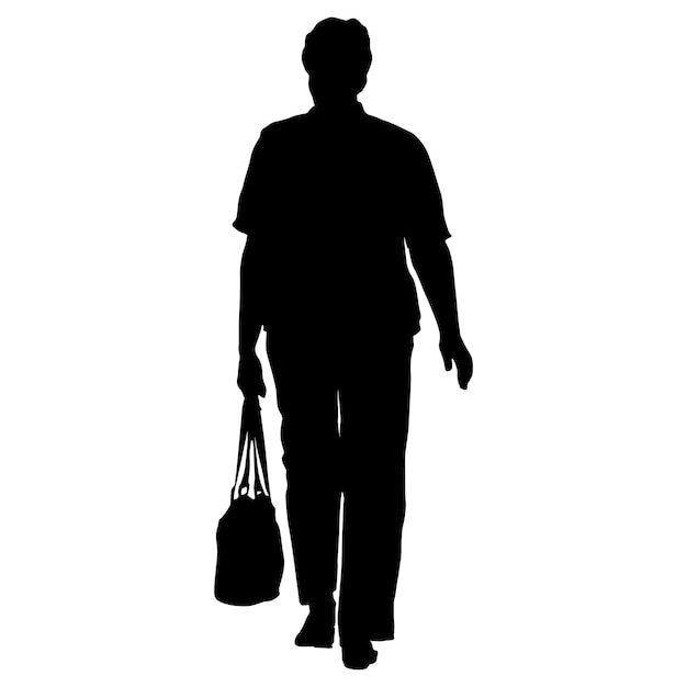 Silueta de una niña caminando sobre un fondo blanco
