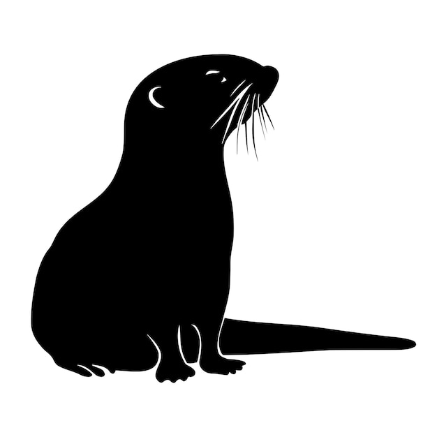 Silueta de nutria ilustración vectorial aislado