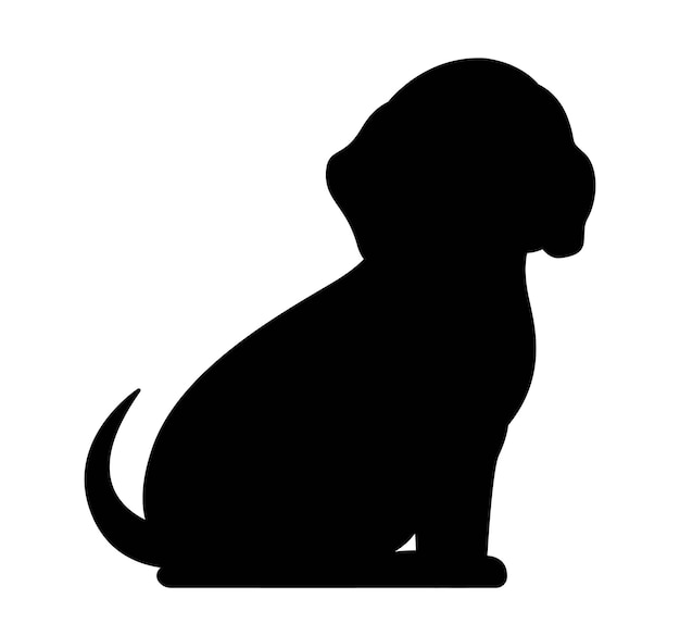 Silueta oscura de perro