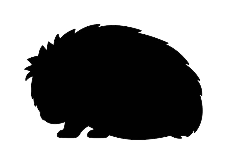 Vector silueta oscura de puercoespín