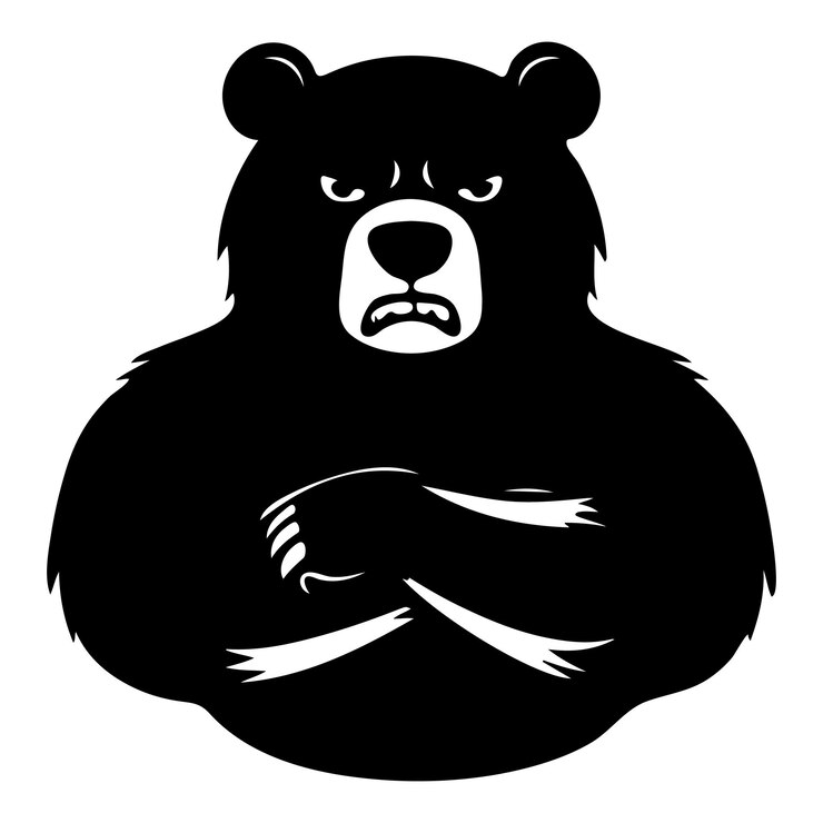 La silueta del oso enojado