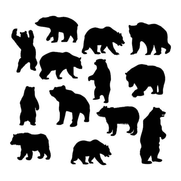silueta de un oso negro caminando