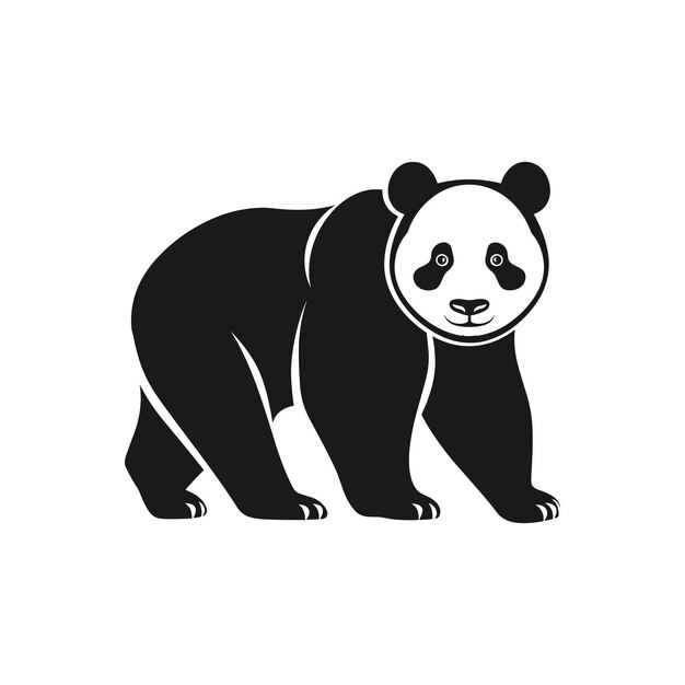 silueta de oso panda plantilla vectorial de diseño de logotipo divertido perezoso logotipo animal panda icono de concepto de logotipo