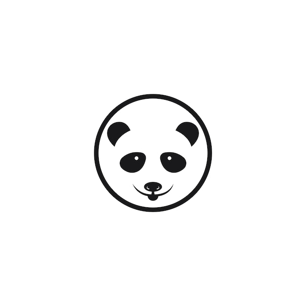 Silueta de oso panda plantilla vectorial de diseño de logotipo