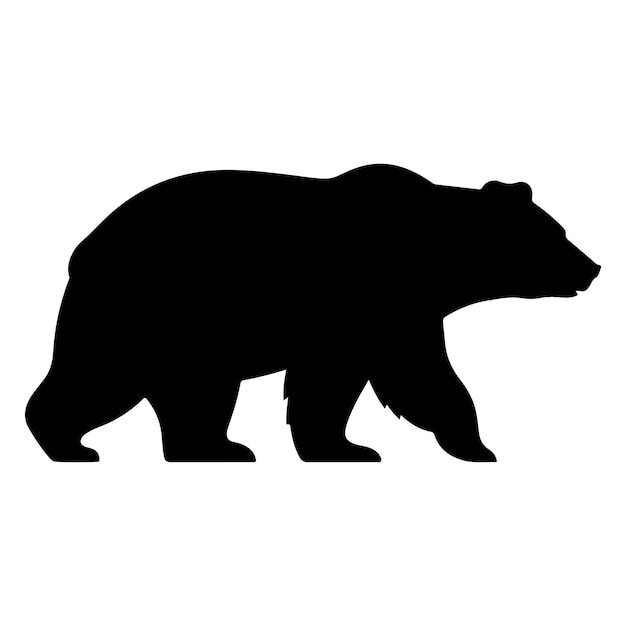 La silueta de un oso que camina
