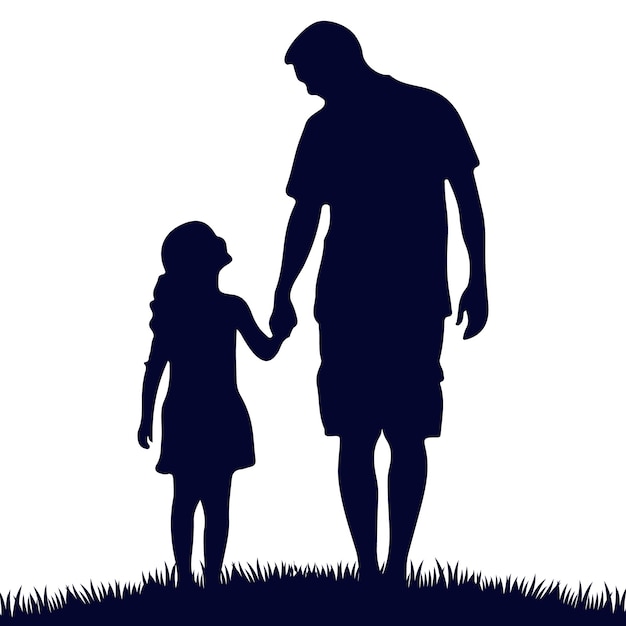 Una silueta de padre e hija