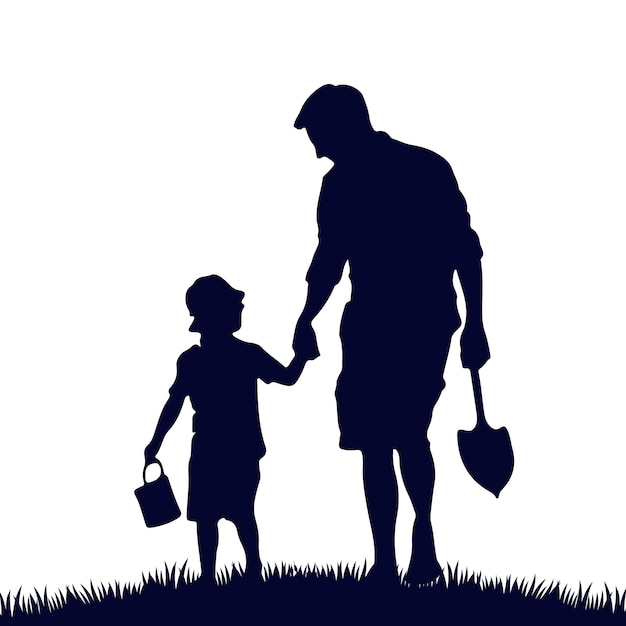 Una silueta de un padre y un hijo