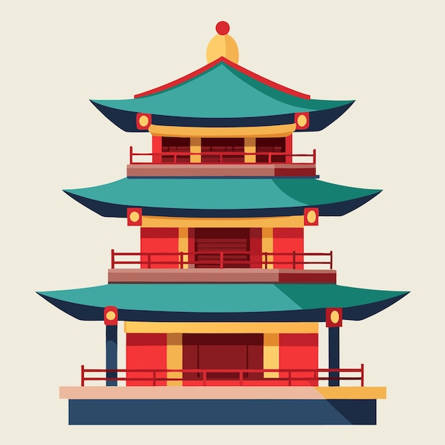 Silueta de una pagoda japonesa tradicional que muestra el diseño icónico del techo de varios niveles