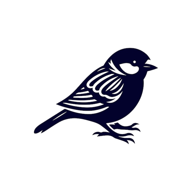silueta de pájaro Ilustración vectorial aislada de arte en fondo blanco