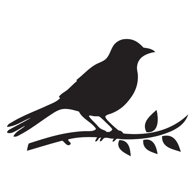 Vector silueta de pájaro imágenes prediseñadas de pájaro diseño de logotipo vectorial símbolo de forma de pájaro volador icono de ilustración en rama