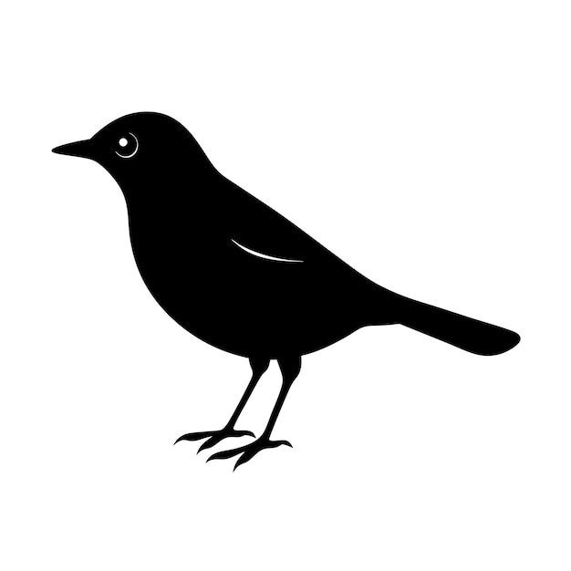 Silueta de un pájaro negro de perfil