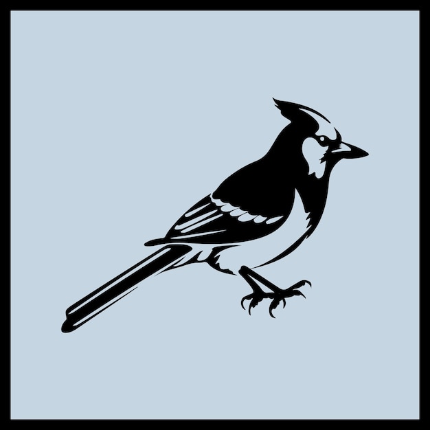 Silueta de pájaro del vector Clipart de Blue Jay