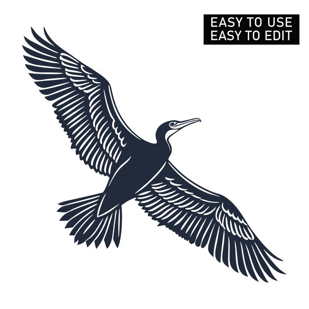 silueta de un pájaro volando en un archivo vectorial de fondo blanco