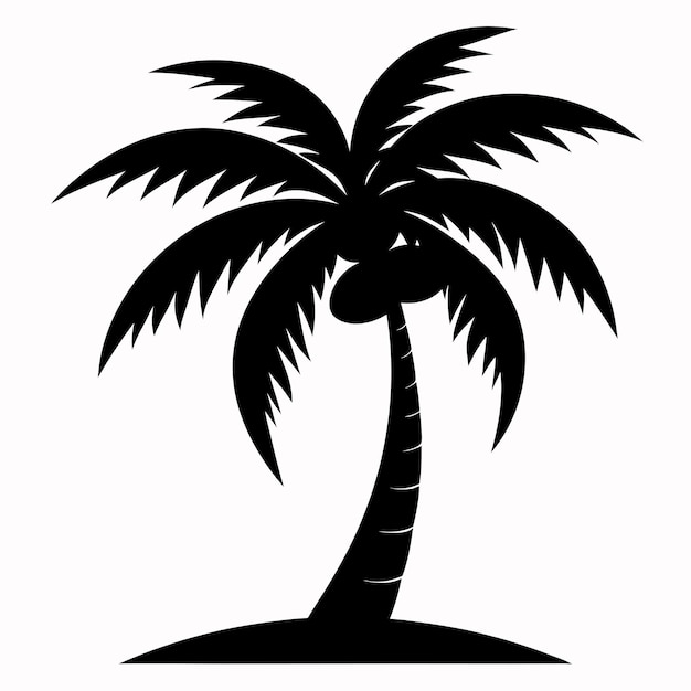 silueta de una palmera de coco