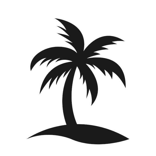 Silueta de una palmera en una isla tropical
