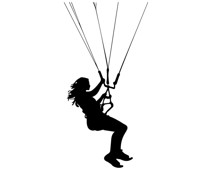 Silueta de un parapente en MidAir Adventure Los deportes de aventura con silueta de parapente