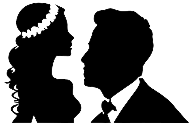 silueta de pareja de día de boda