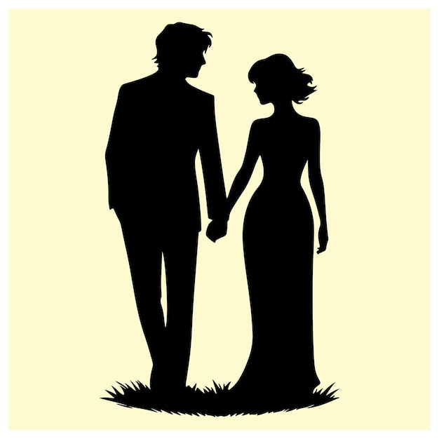 Silueta de una pareja enamorada abrazándose
