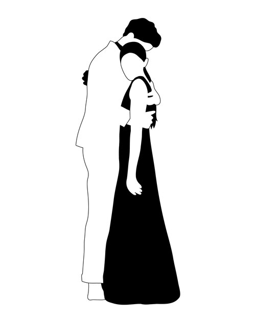 Silueta de pareja negra