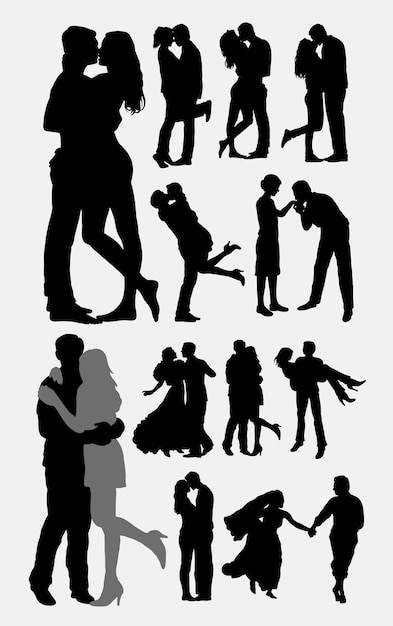 Silueta de pareja romántica