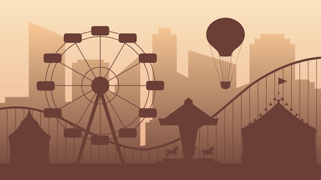 silueta del parque de atracciones