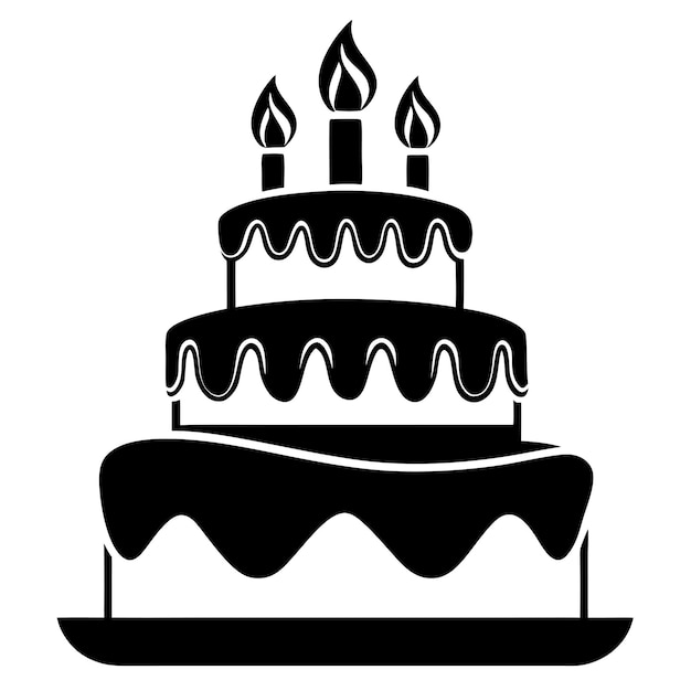 Silueta de pastel de cumpleaños