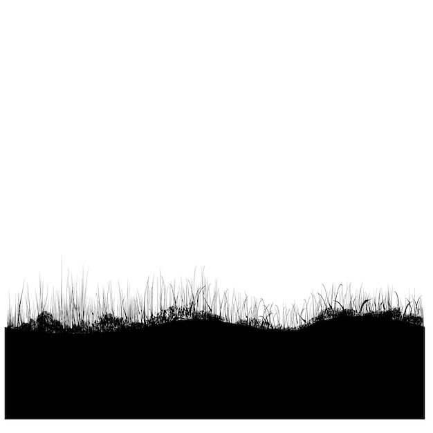 silueta de pastizales boceto simple de dibujo a mano vectorial