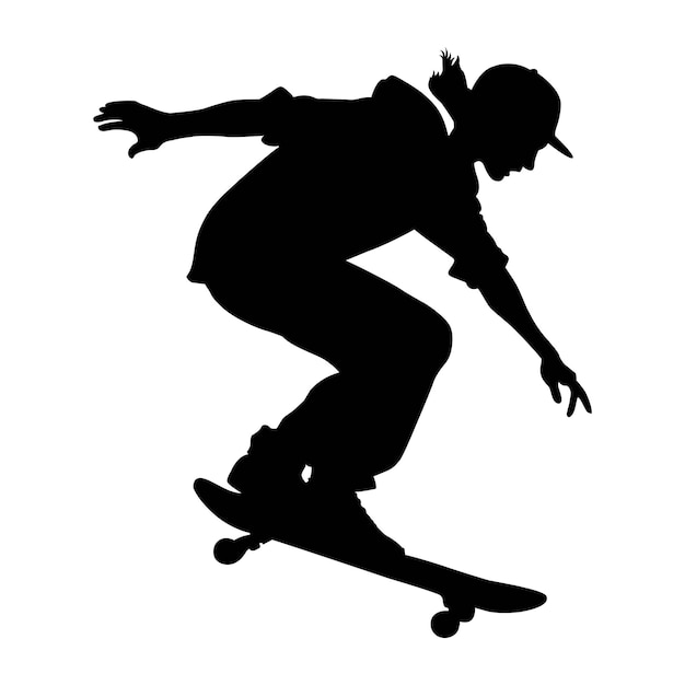 silueta de un patinador en blanco