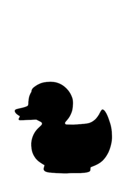 Silueta de pato nadando aislada sobre fondo blanco Ilustración vectorial en estilo plano