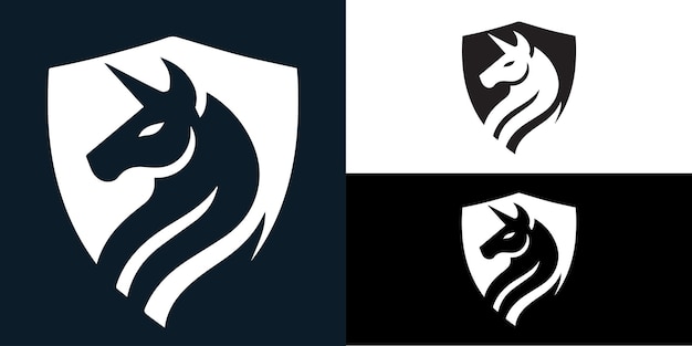 silueta de pegasus logotipo emblema logotipo cabeza logotipo de mascota