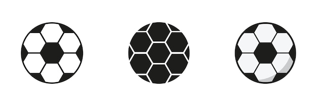 Silueta de pelota de fútbol y icono de línea Conjunto de bola de fútbol para jugar juegos deportivos