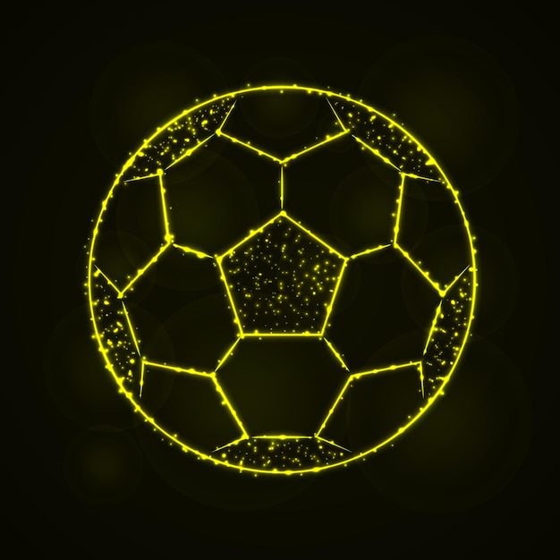 Silueta de pelota de fútbol de luces