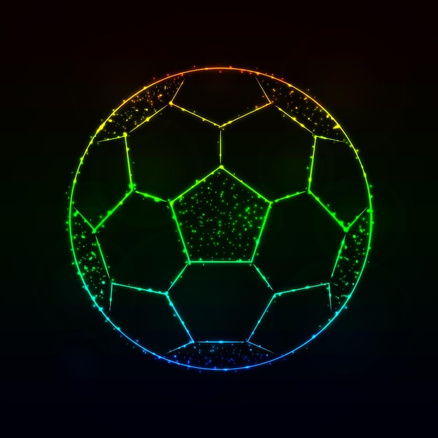 Silueta de pelota de fútbol de luces