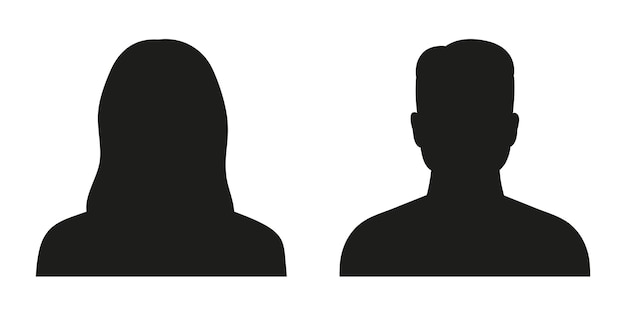 Vector silueta de perfil de hombre y mujer