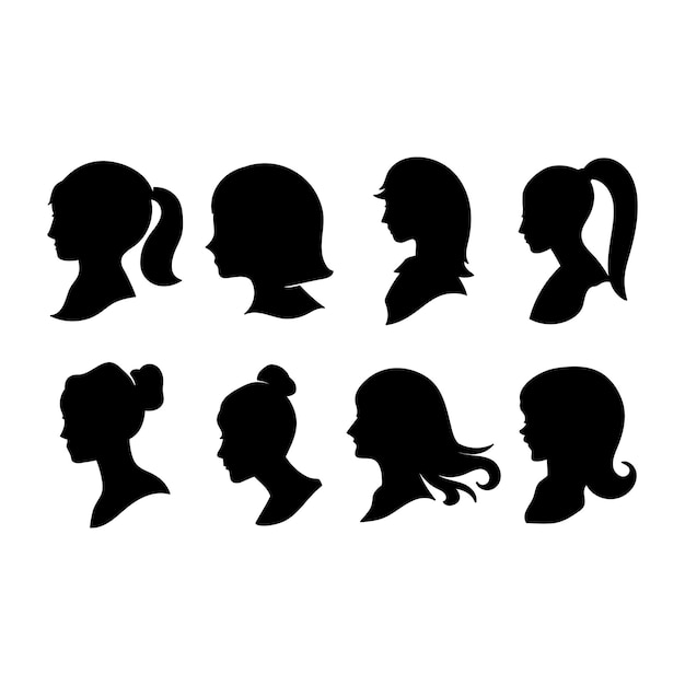 Vector silueta del perfil de la mujer