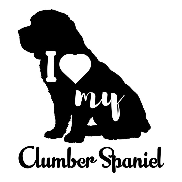 Vector silueta de perro clumber spaniel raza de perro logotipo silueta vectorial me encantan las razas de mi perro
