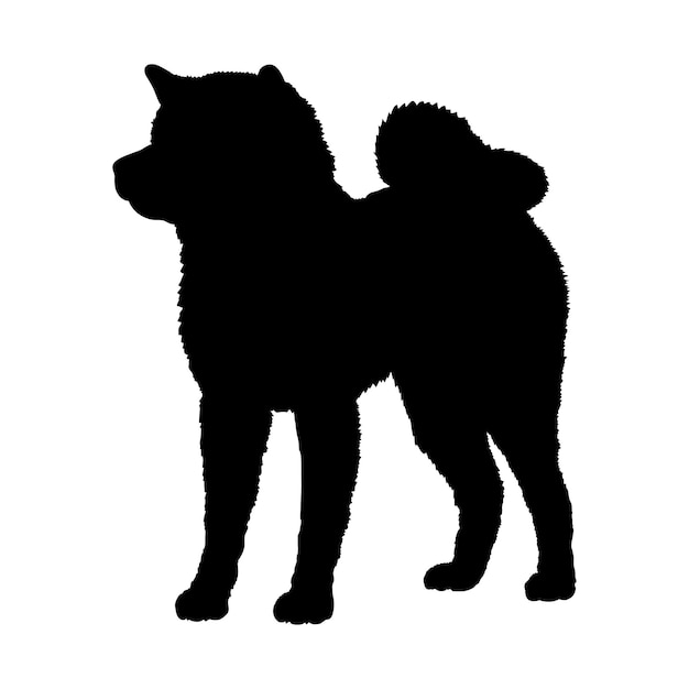 Vector la silueta del perro el perro akita cría el logotipo del perro el monograma del perro el vector de la cara del perro sentado tendido corriendo