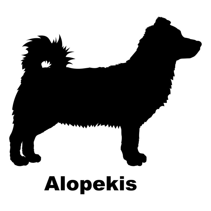 Vector la silueta del perro el perro alopekis cría el vector el logotipo del perro
