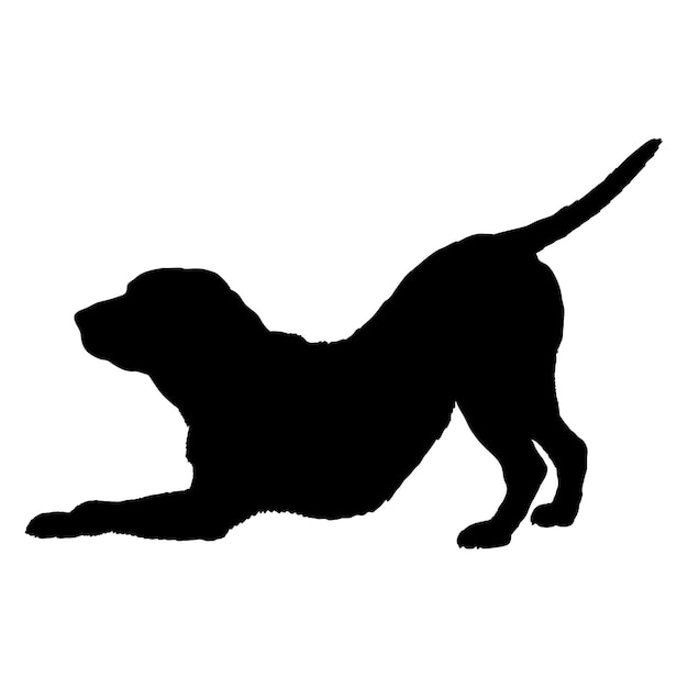 La silueta del perro el perro Labrador se extiende las razas el vector del monograma del logotipo