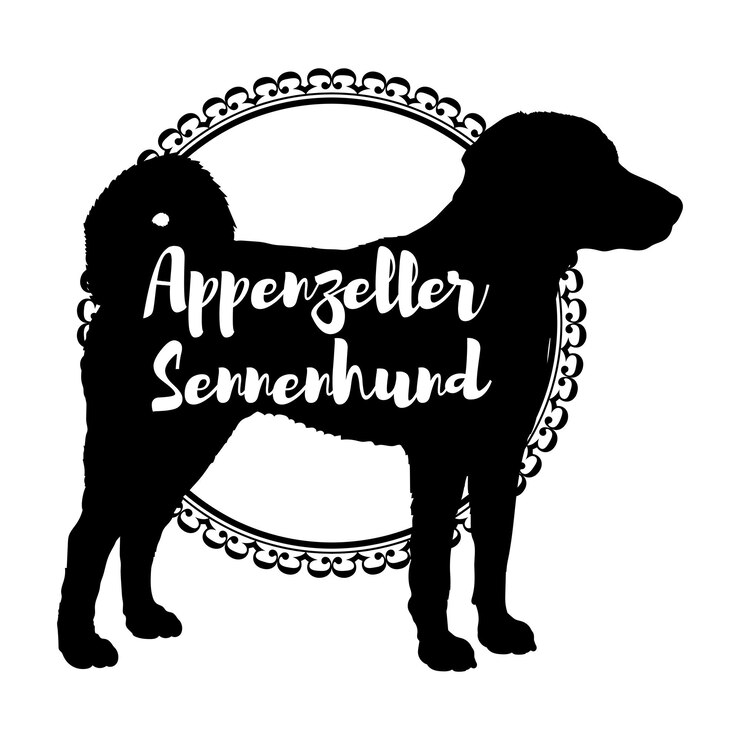 Vector silueta de perro perro razas de perro logotipo silueta vectorial appenzeller sennenhund