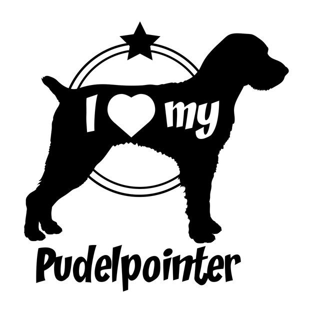 La silueta del perro Pudelpointer Las razas de perros Los animales Las razas del perro mascota La silueta