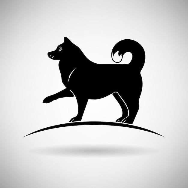 Silueta de un perro que da una pata
