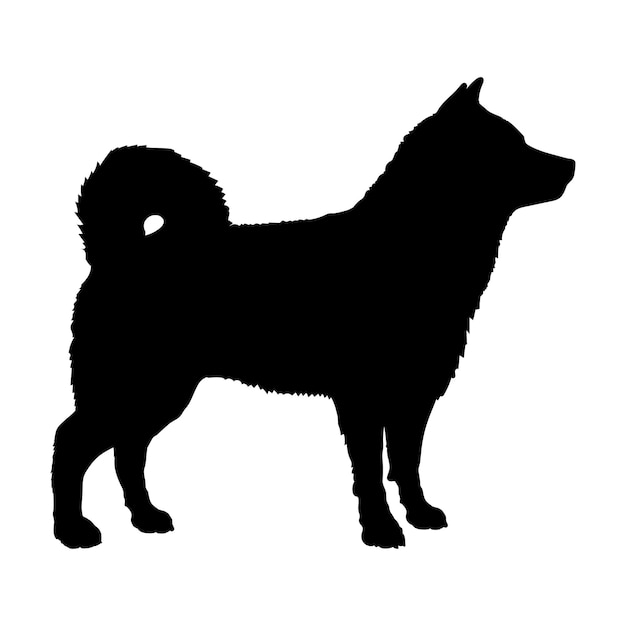 silueta de perro razas de perro logotipo de perro monograma vector perro de Hokkaido