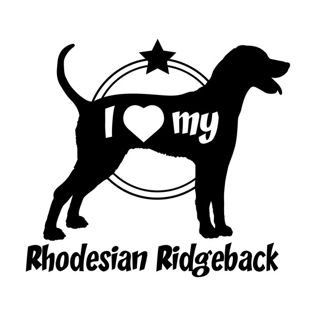 La silueta del perro Rhodesian Ridgeback las razas de perros los animales de mascotas la silueta de las razas