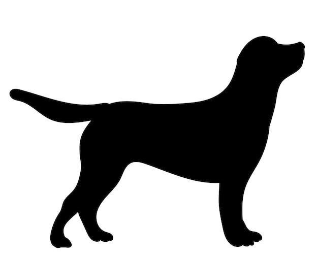 Vector silueta de perro sobre fondo blanco