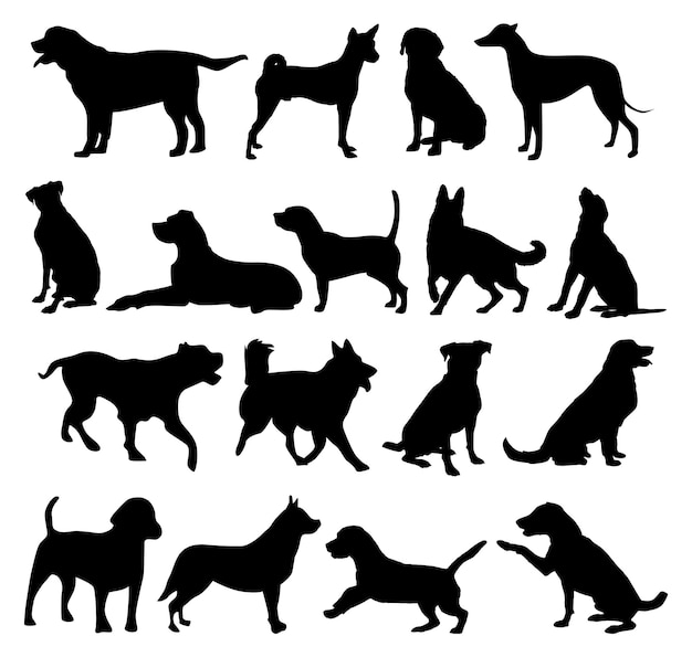 Silueta de perro vectorial