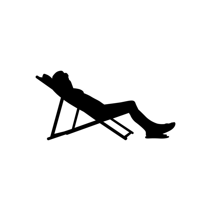 Silueta de una persona que se relaja en una silla