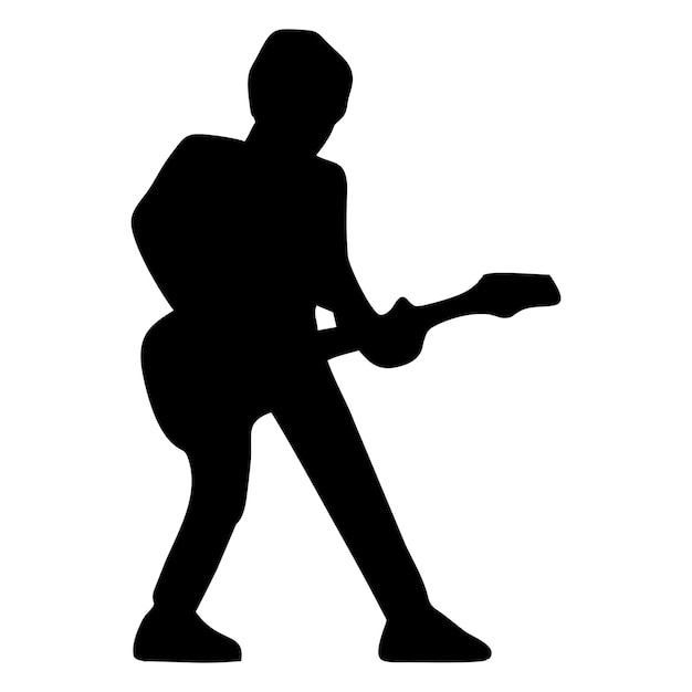 silueta de una persona tocando la guitarra