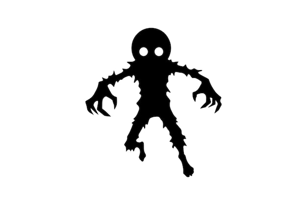 la silueta de un personaje zombie de terror